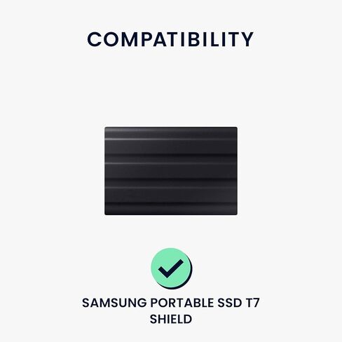 kwmobile Hard Case Compatible with Samsung Portable SSD T7 Shield - Case for Carrying Portable SSD Drive - Black in Saudi Arabia