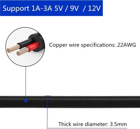 3pcs Extension Cable USB to DC Cable - 5V USB 2.0 Port Male to DC 5V L Type Male 5.5mm x 2.1mm Power Cord Black 100cm(3.3ft) in Kuwait