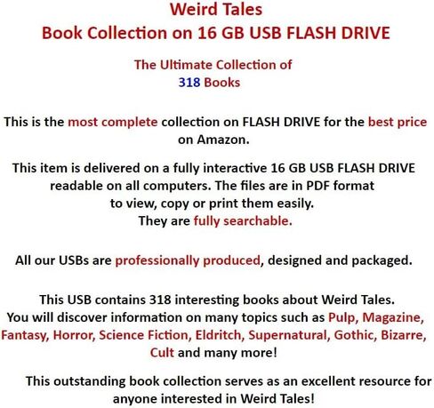 318 كتابًا - حكايات غريبة - مجلات Pulp خيال علمي رعب - محرك فلاش USB in Saudi Arabia