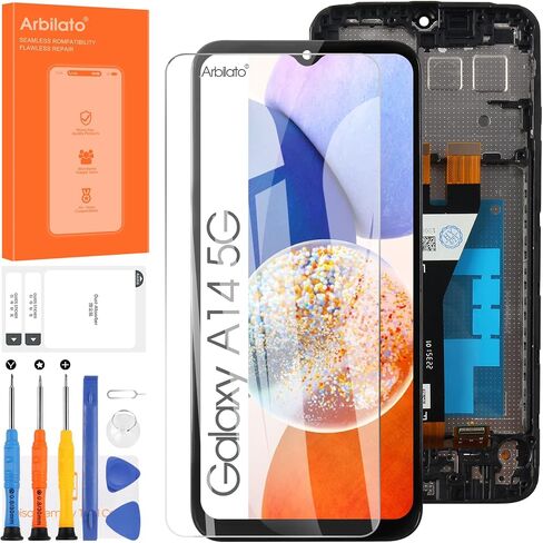 LCD for Samsung Galaxy A14 5G Screen Replacement for Samsung A14 5G LCD Screen SM-A146,SM-A146U,SM-A146U1,SM-A146U1/DS Touch Display Digitizer Assembly Repair Parts(Black with Frame in Saudi Arabia