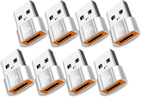 محول USB إلى USB C محول USB C أنثى إلى USB ذكر 8 حزم 10A نوع C إلى USB محول يدعم PD محول نقل البيانات للشحن السريع لأجهزة الكمبيوتر المحمول iPhone (برتقالي) in Saudi Arabia