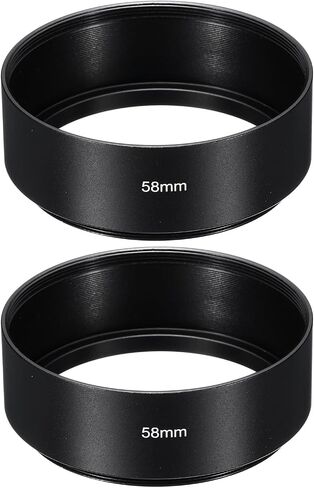 PATIKIL 58mm Lens Hood, 2Pcs Standard Focus Frosted Surface Anti-reflective Inside Hood for Camera Lens, Black for Nikon, for Fujifilm, for Pentax, for Leica in Saudi Arabia