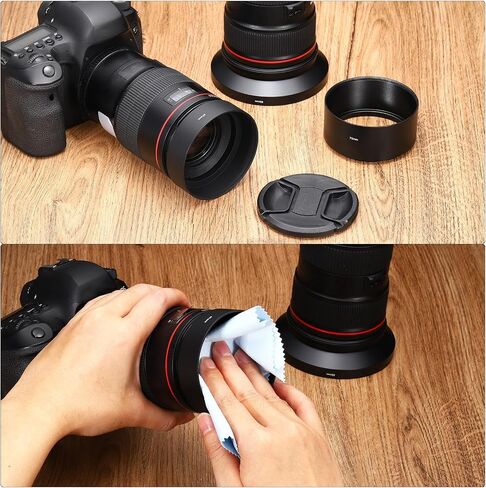 PATIKIL 58mm Lens Hood, 2Pcs Standard Focus Frosted Surface Anti-reflective Inside Hood for Camera Lens, Black for Nikon, for Fujifilm, for Pentax, for Leica in Saudi Arabia