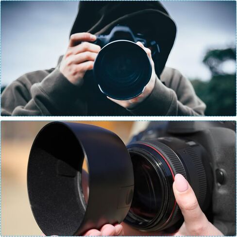 PATIKIL 58mm Lens Hood, 2Pcs Standard Focus Frosted Surface Anti-reflective Inside Hood for Camera Lens, Black for Nikon, for Fujifilm, for Pentax, for Leica in Saudi Arabia