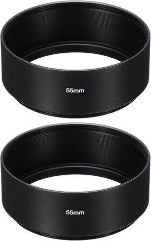 PATIKIL 58mm Lens Hood, 2Pcs Standard Focus Frosted Surface Anti-reflective Inside Hood for Camera Lens, Black for Nikon, for Fujifilm, for Pentax, for Leica in Saudi Arabia