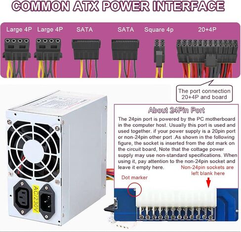 لوحة نقل ATX XH-M229 24 Pin Benchtop Power Board، وحدة طاقة الكمبيوتر المكتبي، لوحة محول محول الطاقة لمنفذ ATX تدعم 3.3 فولت/5 فولت/12 فولت/-12 فولت (قطعتان) in Saudi Arabia