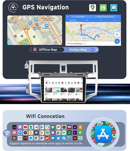 [8 CORE 2G+64G] راديو سيارة لسيارة Toyota Avalon 2006-2010 مع Carplay لاسلكي/Android Auto، 9 بوصة Android 13 IPS شاشة لمس ستيريو للسيارة، بلوتوث، GPS، WiFi، SWC، DSP + كاميرا احتياطية عالية الدقة in Saudi Arabia