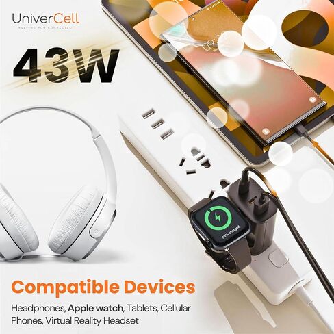 كتلة شاحن USB C | 4 في 1 شاحن سريع 43 وات، شاحن ساعة ذكية لاسلكي، محول سفر | مدمجة ومحمولة | ميزات السلامة المتقدمة in Saudi Arabia