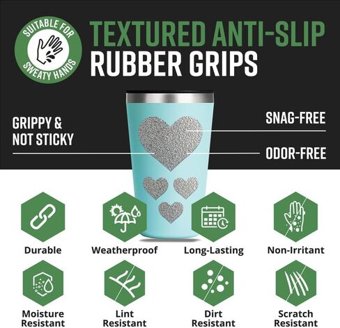 Tactical Non Slip Grip Tape Heart Stickers, 10 Pcs Holographic Textured Rubber Grip Tape for iPad, Tab, Laptop & Cell Phone Grip Tape by Dragon Grips in Saudi Arabia