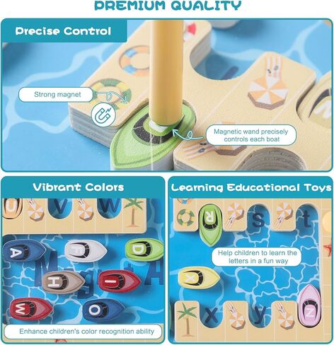 متاهة الحروف الأبجدية المغناطيسية - لعبة مونتيسوري التعليمية للأطفال بعمر 3 سنوات فما فوق، لوحة أنشطة ألغاز خشبية، ألعاب المهارات الحركية الدقيقة للأطفال الصغار، فكرة هدية للأولاد والبنات من عمر 3 4 إلى 5 سنوات in Kuwait