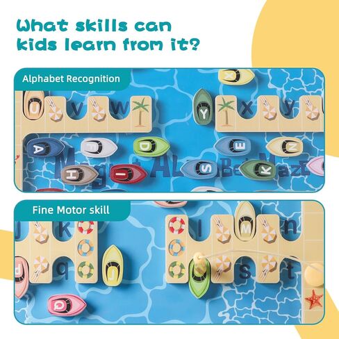 متاهة الحروف الأبجدية المغناطيسية - لعبة مونتيسوري التعليمية للأطفال بعمر 3 سنوات فما فوق، لوحة أنشطة ألغاز خشبية، ألعاب المهارات الحركية الدقيقة للأطفال الصغار، فكرة هدية للأولاد والبنات من عمر 3 4 إلى 5 سنوات in Kuwait