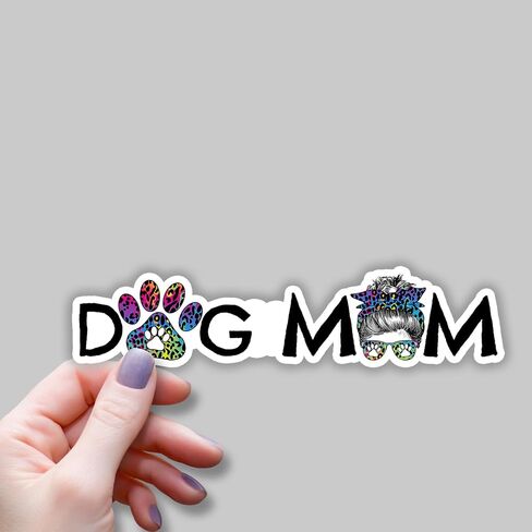 (3 قطع) ملصق Dog Mom للسيارة والكمبيوتر المحمول والهاتف وزجاجات المياه Kindle - ملصق فينيل لطيف ومضحك على شكل مخلب الكلب لمحبي الكلاب - 3 × 0.8 بوصة in Kuwait