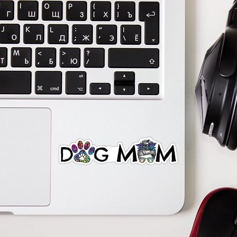 (3 قطع) ملصق Dog Mom للسيارة والكمبيوتر المحمول والهاتف وزجاجات المياه Kindle - ملصق فينيل لطيف ومضحك على شكل مخلب الكلب لمحبي الكلاب - 3 × 0.8 بوصة in Kuwait