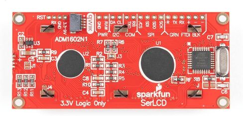 SparkFun 16x2 SerLCD - إضاءة خلفية RGB (Qwiic) - متوافقة مع شاشة Arduino LCD للتواصل عبر Serial I2C وSPI 3.3V in Saudi Arabia