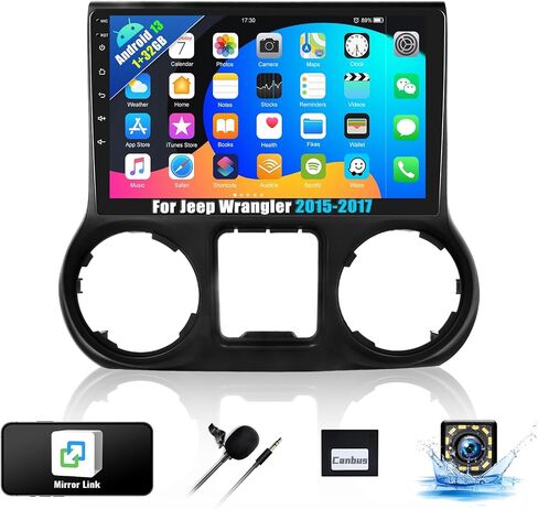 راديو سيارة CamECHO Android 13 لسيارة Jeep Wrangler 2015 2016 2017، ستيريو سيارة Android 13 مع وصلة مرآة، راديو سيارة 10 بوصة مع بلوتوث SWC EQ GPS WiFi + كاميرا احتياطية AHD وميكروفون 1+32G in Saudi Arabia