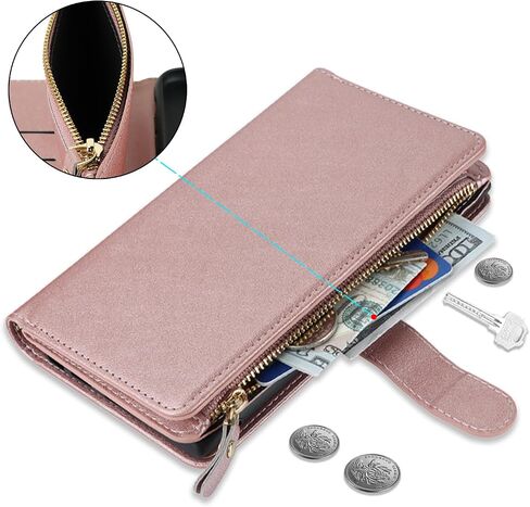 iCoverCase for Samsung Galaxy Note 20 Ultra Wallet Case with Card Holder for Women, Crossbody Lanyard Strap Kickstand PU Leather Case with Zipper Pocket Credit Card Slots Cover (Black) in Saudi Arabia