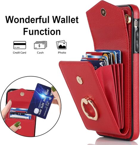 Asuwish Phone Case for iPhone Xs Max Wallet Cover with Tempered Glass Screen Protector and RFID Ring Credit Card Holder Cell Accessories i X XR Xsmax 10x SX Xmax 10xs 10s 10 Plus Xmaxs Women Men Black in Kuwait