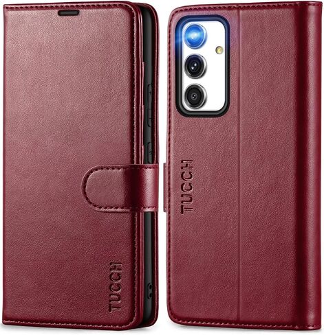 TUCCH Case Wallet for Galaxy A54 5G, TPU Shockproof Interior Case [RFID Blocking] Card Slot Folio [Kickstand], Magnetic PU Leather Flip Cover Compatible with Galaxy A54 6.4" 2023, Dark Blue & Brown in Saudi Arabia