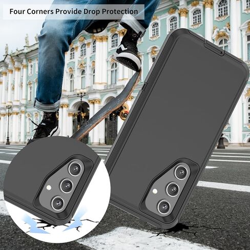 Compatible with Samsung Galaxy S24 Case, with Belt Clip Holster Heavy Duty Rugged Shockproof Full Body Protection Kickstand Cover for Samsung Galaxy S24 Phone (Black) in Saudi Arabia