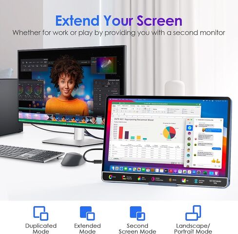 13.3inch OLED Portable Monitor for Laptop, Anti-Glare Ultra-Slim Gaming Monitor,1080P FHD HDR USB-C HDMI Plug&Play External Monitor for Laptop Mac PC Phone Switch PS4/5 Xbox in Saudi Arabia