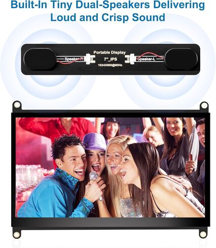 شاشة لمس 7 بوصة، شاشة لمس سعوية HD 1024×600 IPS LCD متوافقة مع R Pi 4B/3B+/3B/2/1B+/Zero Ora Pi 5 Por/3 Plus/3B/4B Ban Pi وWindows 10/8/7 in Saudi Arabia