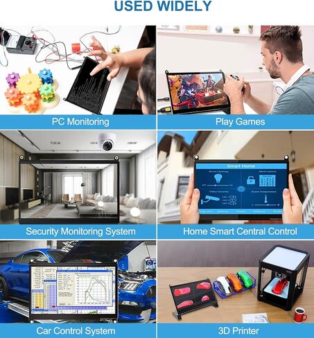 شاشة لمس 7 بوصة، شاشة لمس سعوية HD 1024×600 IPS LCD متوافقة مع R Pi 4B/3B+/3B/2/1B+/Zero Ora Pi 5 Por/3 Plus/3B/4B Ban Pi وWindows 10/8/7 in Saudi Arabia