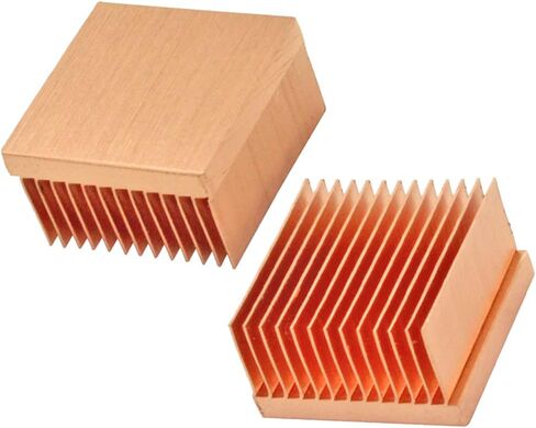 2Pcs Pure Copper Heatsink 0.79" x 0.79" x 0.43" / 20mm x 20mm x 11mm Skiving Fin Heat Sink Cooling for Raspberry pi Electronic 3D Printer CHIP IC MOS Heat Dissipation in Kuwait