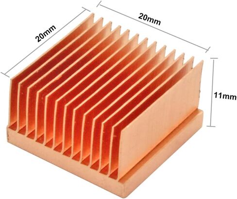 2Pcs Pure Copper Heatsink 0.79" x 0.79" x 0.43" / 20mm x 20mm x 11mm Skiving Fin Heat Sink Cooling for Raspberry pi Electronic 3D Printer CHIP IC MOS Heat Dissipation in Kuwait