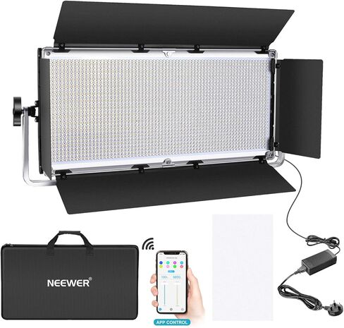 Neewer Professional 1904 LED Video Light with APP Intelligent Control System, Dimmable Bi-Color 3200K-5600K Photography Lighting Kit for YouTube Studio Video Lighting with LCD Screen, Metal Shell in Saudi Arabia