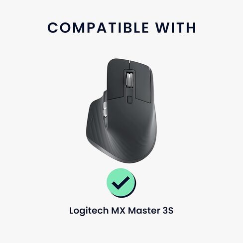 شريط قبضة الماوس kwmobile متوافق مع شريط قبضة Logitech MX Master 3S - جلد صناعي غير قابل للانزلاق - أسود in Saudi Arabia
