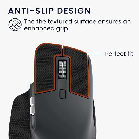 شريط قبضة الماوس kwmobile متوافق مع شريط قبضة Logitech MX Master 3S - جلد صناعي غير قابل للانزلاق - أسود in Saudi Arabia