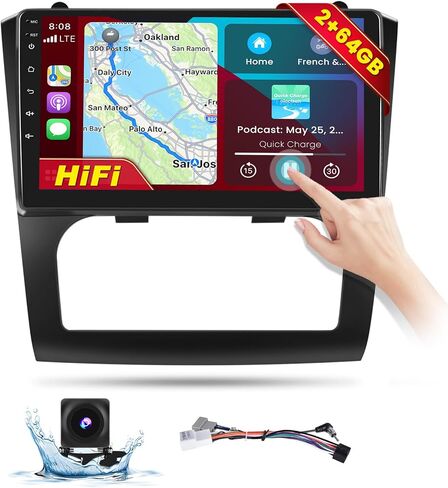 Hikity 2+32GB for 2008-2012 Nissan Altima Radio with Wireless Carplay Android Auto, 9 Inch Android Car Stereo Bluetooth, GPS Navigation, WiFi, HiFi, Mirror Link, Mic, Backup Cam, Auto A/C in Saudi Arabia