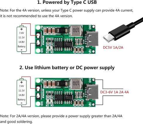 2PCS 2S 4A Type-C USB Lithium Li-ion Battery Charging Protection Board Boost Charging Module DC 8.4V 12.6V 16.8V in Saudi Arabia