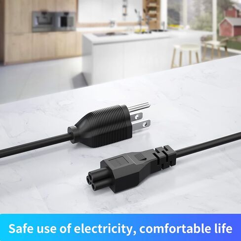 6ft 3 Prong AC Power Cord for Laptop, C5 Power Cord Cable for Computer, 2.5A 250V Power Cord Replacement Compatible with Samsung/Acer Aspire laptop Printers and Monitor, LG TV, etc. - 2 pack in Saudi Arabia