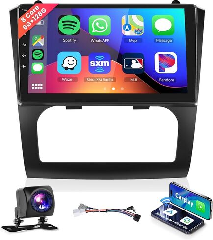8 Core 6G+128G Car Stereo Radio for Nissan Altima 2008-2012 with Wireless CarPlay/Android Auto/DSP/46 EQ/9'' 1280 * 720P IPS Touchscreen/BT 5.0/GPS/MirrorLink/WiFi/4G LTE/Backup Camera(Automatic A/C) in Saudi Arabia
