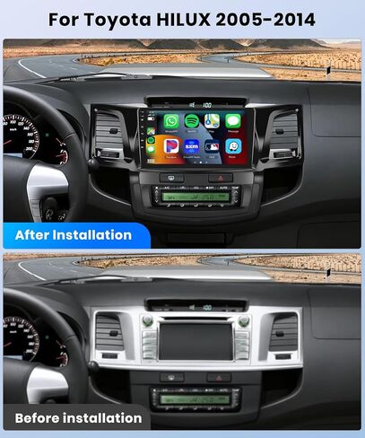 【8Core 4+64G】 لسيارة Toyota HILUX 2005-2014 Android13 ستيريو مع Carplay لاسلكي Android Auto، 9 بوصة HD 1280 * 720P IPS شاشة لمس راديو السيارة مع نظام تحديد المواقع واي فاي DSP صوت بلوتوث 5.0 SWC+كاميرا احتياطية in Kuwait