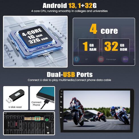 [2+64G] Android 13 Car Stereo for Honda Civic 1996-2001 with Apple Carplay&Android Auto,9 Inch Touch Screen Car Radio with Mirror Link GPS WiFi Bluetooth FM/RDS SWC Dual USB/AUX-in+Backup Camera in Saudi Arabia