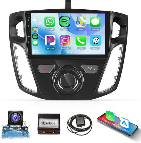 2G 64G لسيارة Ford Focus 2012-2018 Android Car Stereo Radio Carplay، Rimoody 9 بوصة تعمل باللمس Android Auto Mirror Link Bluetooth FM/RDS GPS WiFi HiFi SWC كاميرا احتياطية in Saudi Arabia