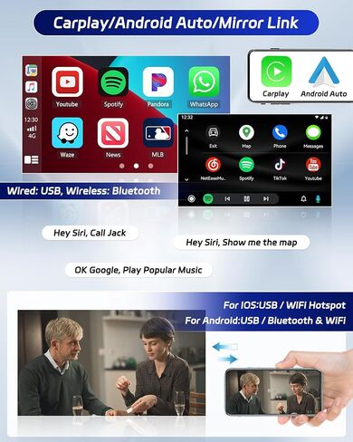 Roinvou 2+64G Android CarPlay Stereo for 1996-2003 BMW 5 Series (X5/E39/M5/E53), Built-in Wireless CarPlay Radio with Android Auto, 9'' Touch Screen in-Dash GPS Navi Support Mirror Link BT HiFi WiFi in Saudi Arabia