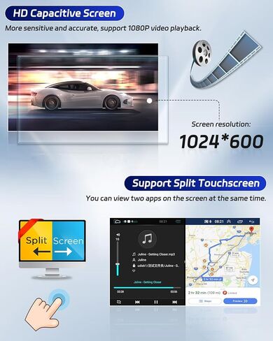 Roinvou 2+64G Android CarPlay Stereo for 1996-2003 BMW 5 Series (X5/E39/M5/E53), Built-in Wireless CarPlay Radio with Android Auto, 9'' Touch Screen in-Dash GPS Navi Support Mirror Link BT HiFi WiFi in Saudi Arabia