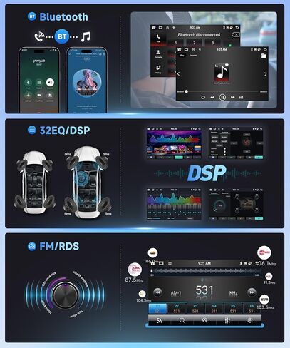 8 Core 2G 64G Android Car Stereo for Toyota RAV4 2001-2006 Carplay Android Auto, Rimoody 9 Inch Touchscreen Car Radio GPS 4G-WiFi Bluetooth FM DSP-36 Mirror Link 59-UI Themes AHD Backup Camera in Saudi Arabia