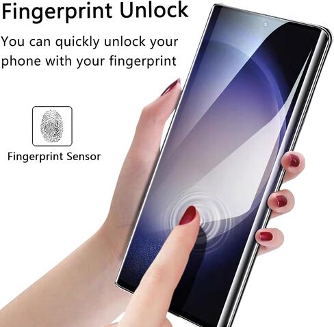 [2+2 Pack] Galaxy S23 Ultra 5G Tempered Glass Screen Protector for Samsung Galaxy S23 Ultra 5G 6.8 inch HD Tempered Glass Protector [9H Hardness][Ultrasonic Fingerprint Unlock][3D Curved] in Saudi Arabia