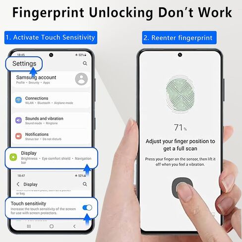 [2+2 Pack] Galaxy S23 Ultra 5G Tempered Glass Screen Protector for Samsung Galaxy S23 Ultra 5G 6.8 inch HD Tempered Glass Protector [9H Hardness][Ultrasonic Fingerprint Unlock][3D Curved] in Saudi Arabia