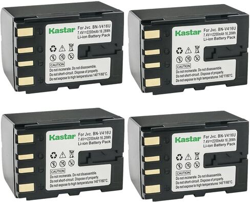 بطارية Kastar BN-V416 بديلة مكونة من 3 قطع لـ JVC GR-DVL805، GR-DVL810، GR-DVL815، GR-DVL817، GR-DVL820، GR-DVL822، GR-DVL828، GR-DVL865، GR-DVL867، GR-DVL900 ، كاميرا GR-DVL910، GR-DVL915 in Saudi Arabia
