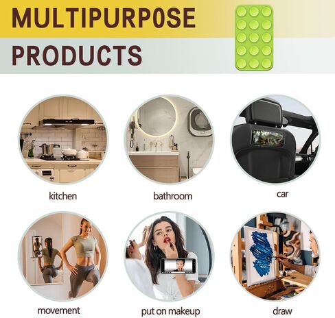 Silicone Suction Phone Case Adhesive Mount, Suction Phone Case Mount, Non Slip Suction Cup Phone Mount, 2.87″ x 1.65″ Strong Grip Holder for Selfies & Videos for Cell Phone (k1-purple) in Kuwait