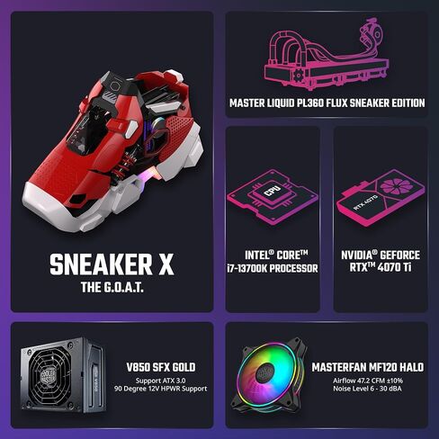 كمبيوتر مكتبي للألعاب Cooler Master Sneaker X - Intel i5 14600K - NVIDIA GeForce RTX 4060 TI - 32 جيجابايت DDR5 - 2 تيرابايت M.2 NVMe SSD - WiFi - Windows 11 in Saudi Arabia