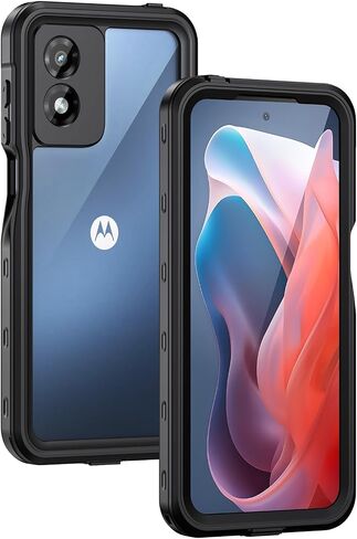 Lanhiem for Moto G Play 5G 2024 Case, IP68 Waterproof Dustproof Shockproof Case with Built-in Screen Protector, Full Body Underwater Protective Cover for Moto G Play 2024 Only, Black in Saudi Arabia