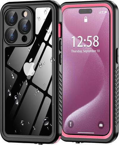 Oterkin for iPhone 15 Pro Max Case Waterproof,Full Body Protective iPhone 15 Pro Max Case with Built-in Screen Protector Shockproof Dustproof Anti-Scratches Solid Case for iPhone 15 Pro Max 6.7’’Black in Saudi Arabia