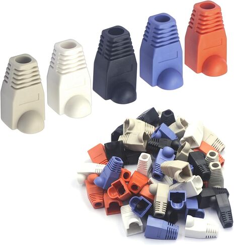 RJ45 CAT6 التمهيد غطاء CAT5E CAT6 كابل سلالة الإغاثة الأحذية مختلط اللون 50 قطعة لشبكة إيثرنت in Kuwait
