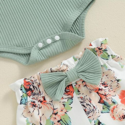 Newborn Baby Girl Clothes Outfits New To The Crew Bodysuit Romper Floral Pants Headband Hat Coming Home Outfit in Saudi Arabia